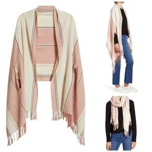 NWT Madewell Maui Stripe Silk Noil Cape Scarf